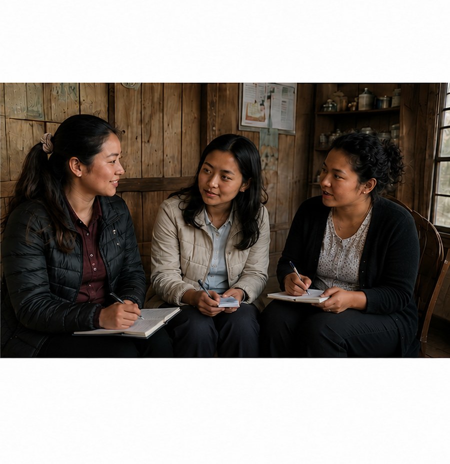 Rencontre de travail, Himalaya oriental — photographie d'illustration