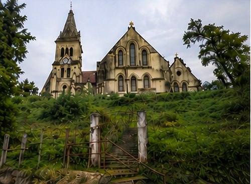Église d'époque coloniale à Darjeeling — photographie d'illustration